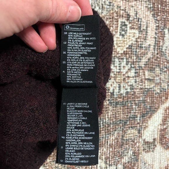 & Other Stories Deep Burgundy Turtleneck Sweater - Picture 3 of 4